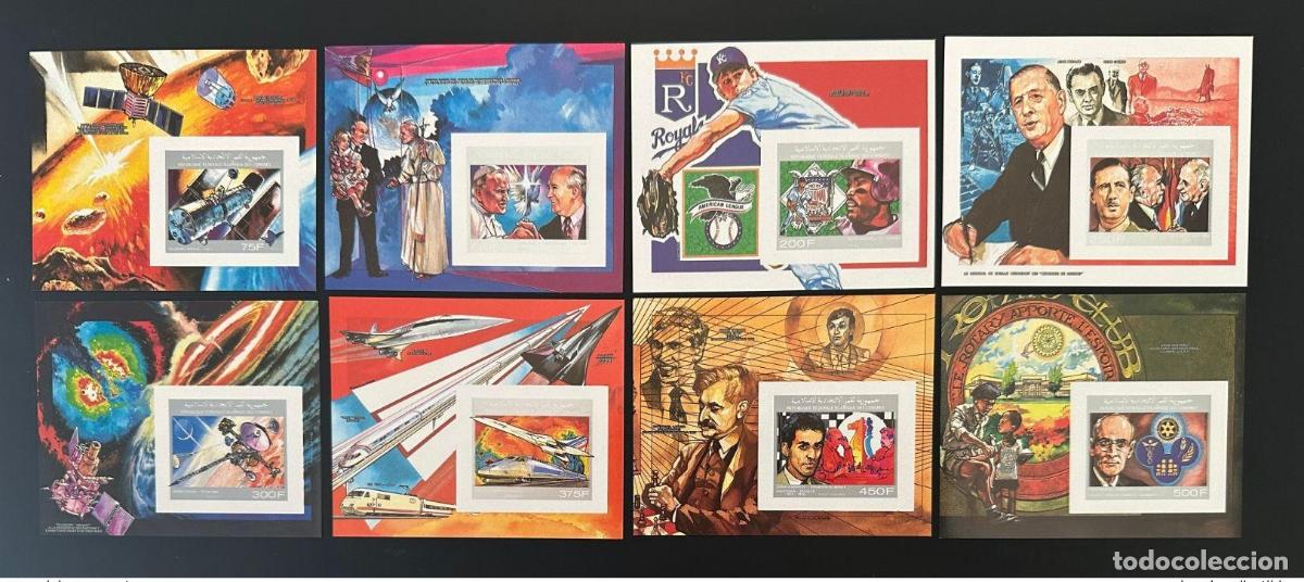 Sellos: Comoras 1990 Mi. No. 326 - 333 ND Blocs Rotary Space De Gaulle Papa Juan Pablo II