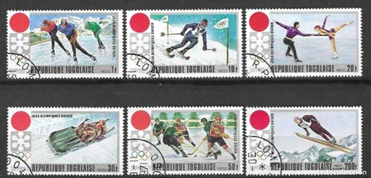 Sellos: TOGO 1972 6 STAMPS USED MNH SAPPORO JUEGOS OLIMPICOS OLYMPIC GAMES JEUX OLYMPIQUES DEPORTES SPORTS