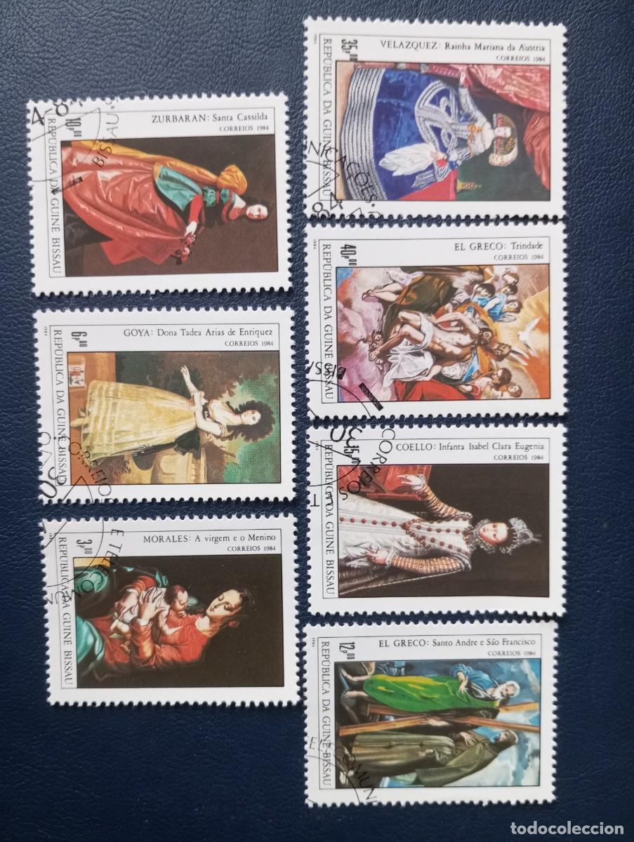 Sellos: GUINEA, PINTURAS DE ARTISTAS EUROPEOS, GOYA, VEL&Aacute;ZQUEZ, ZURBAR&Aacute;N EL GRECO