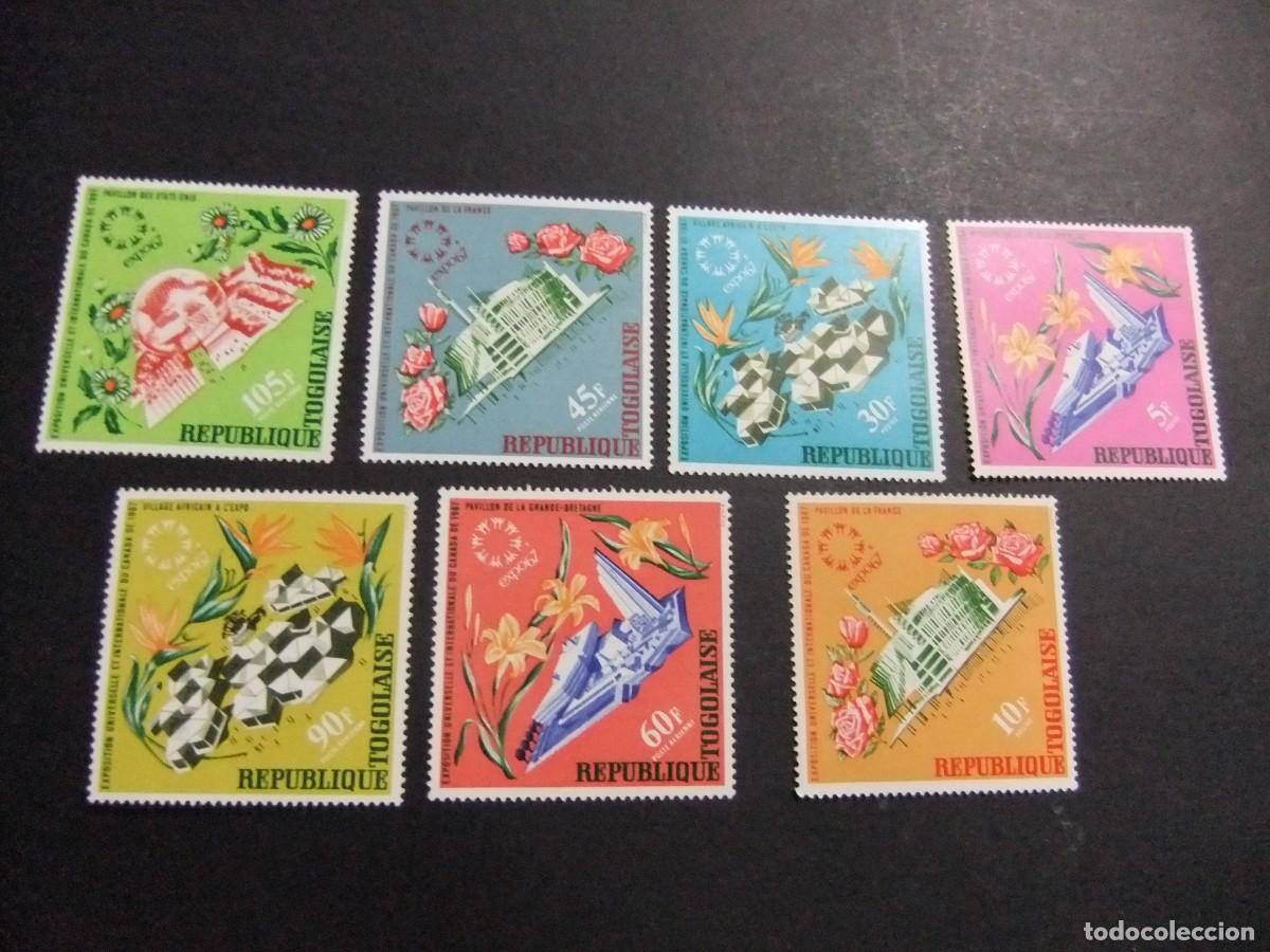 Sellos: L 139 TOGO 1967 / EXPOSICION INTERNACIONAL FLORES / YVERT 536 / 538 MNH PA 371 / 374 MNH