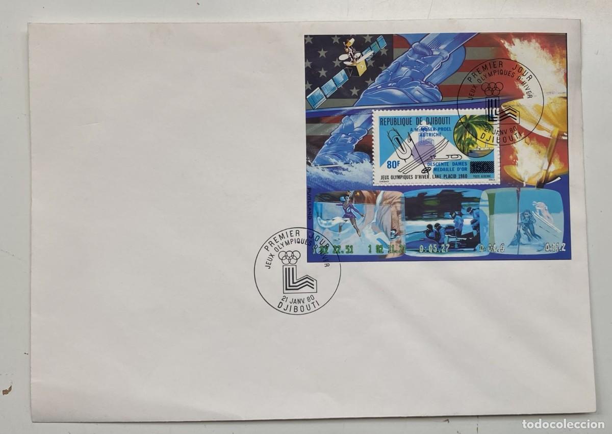 Sellos: TS.)1980, REPUBLIC OF DJIBOUTI, FIRST DAY COVER, COMMEMORATIVE PRE-PRINTED ENVELOPE, &rdquo;16TH WINTER OL