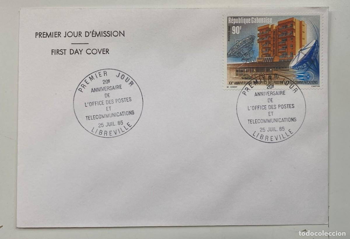 Sellos: TS.)1985, GABON, LIBREVILLE, FIRST DAY COVER, FEATURING AN ILLUSTRATION OF AN OLD TELECOMMUNICATIONS