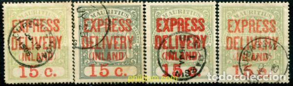 Sellos: 771896 USED MAURICIO 1904 SELLOS DE 1899 (LA BOURDONNAIS) SOBRECARGADO EXPRESS DELIVERY