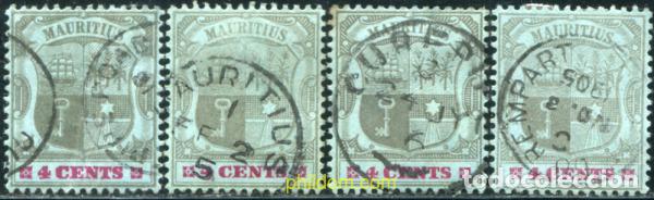 Sellos: 768254 USED MAURICIO 1902 ESCUDOS