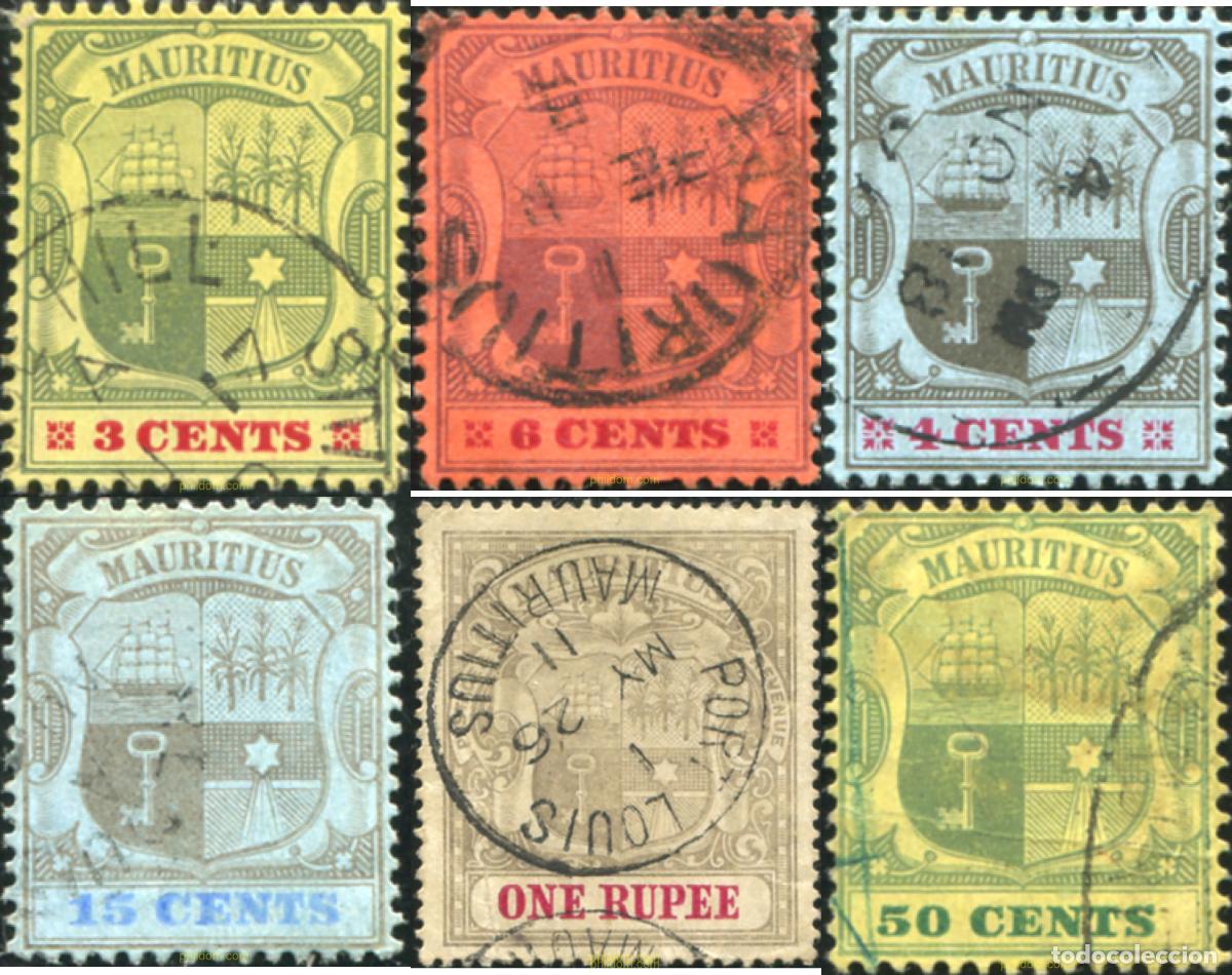 Sellos: 768280 USED MAURICIO 1902 ESCUDOS