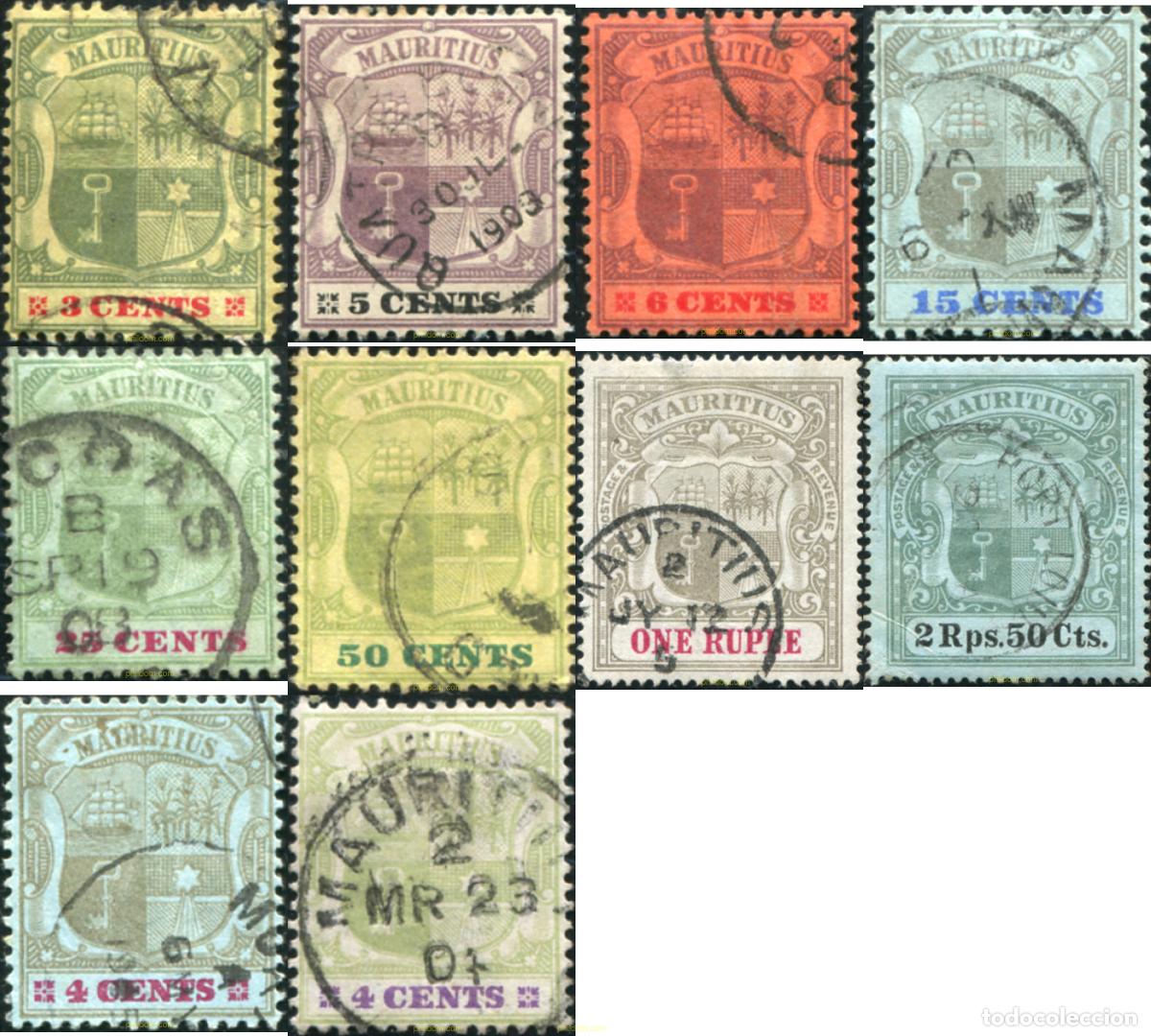 Sellos: 768236 USED MAURICIO 1902 ESCUDOS