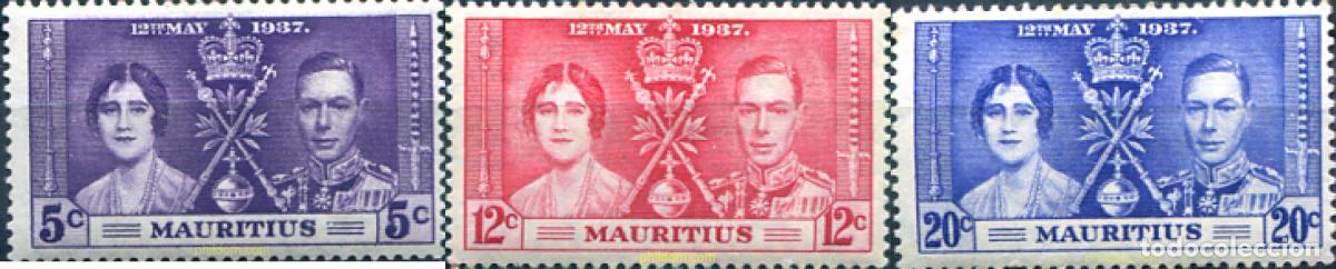 Sellos: 343032 MNH MAURICIO 1937 CORONACION DE JORGE VI