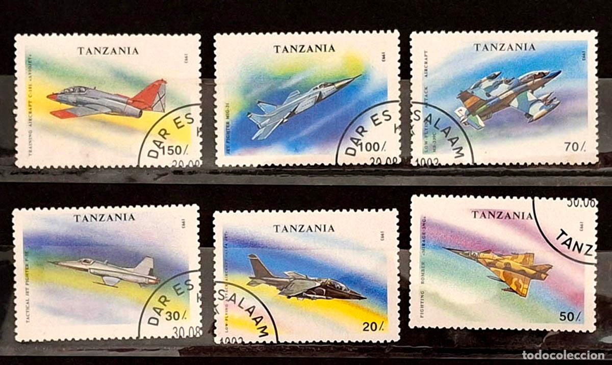 Stamps: 6 sellos de Tanzania - Aviones