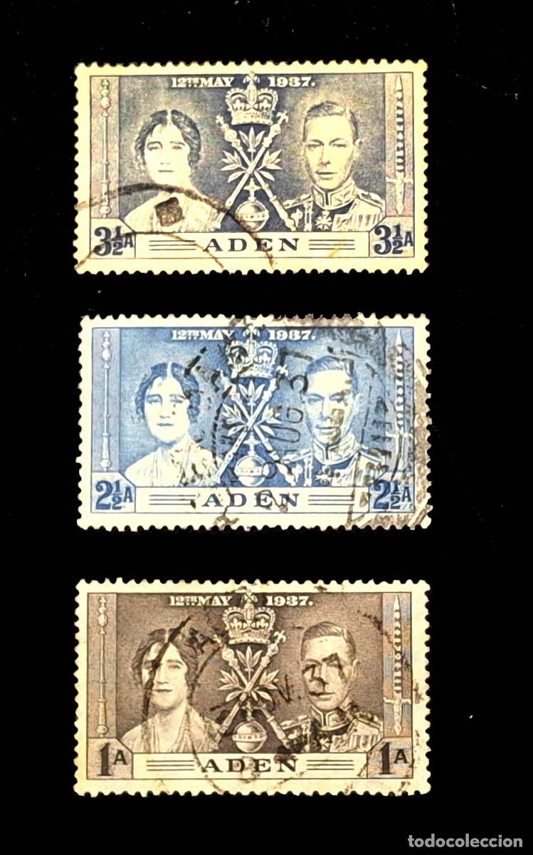 Francobolli: 1937, 3 sellos de British Aden