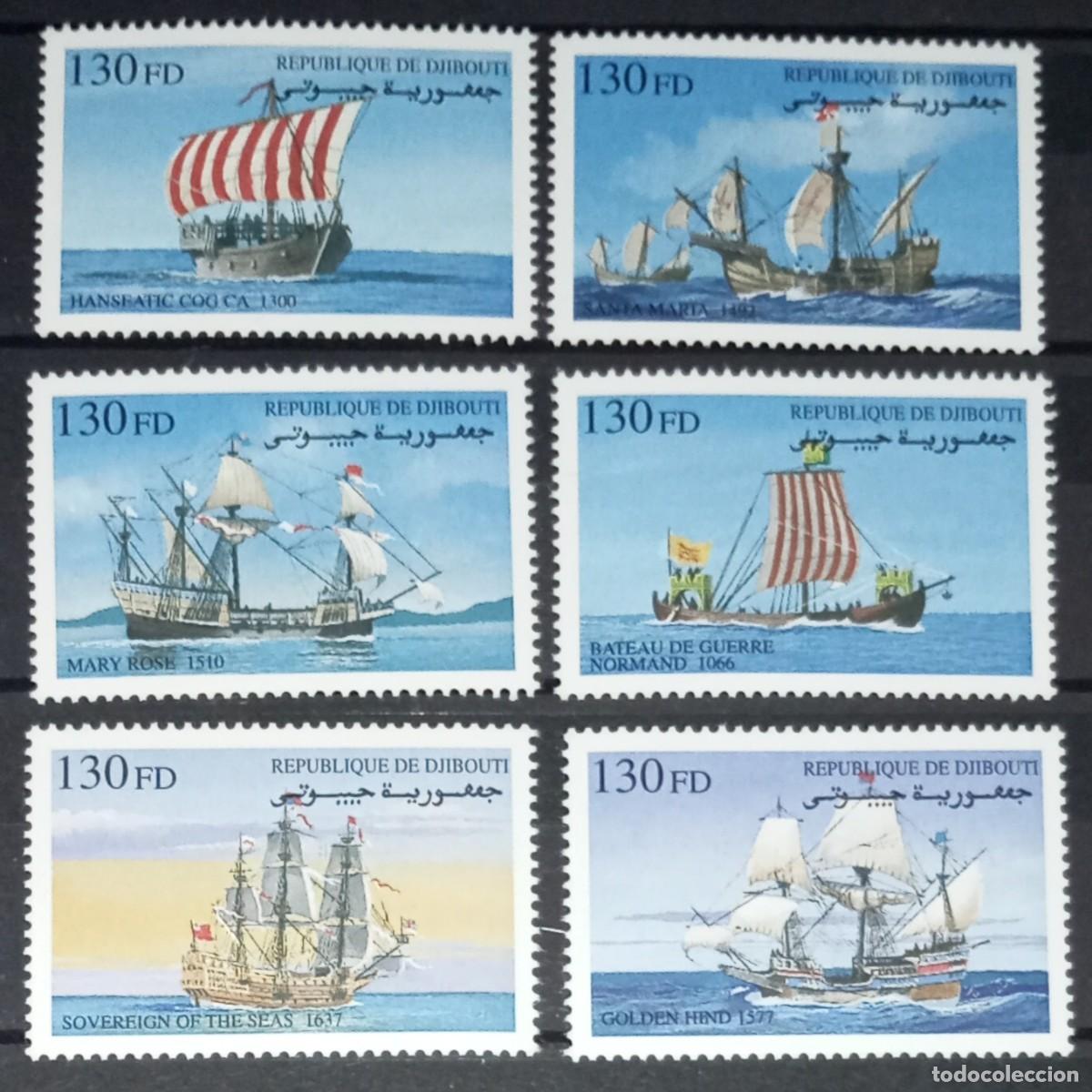 Sellos: DJIBOUTI 1999 6 STAMPS MNH SAILING SHIPS SAILBOATS VELEROS BARCOS NAVIOS VOILIERS BOATS NAVIRES
