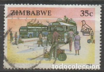Sellos: ZIMBABWE IVERT N&ordm; 205, MEDIOS DE TRANSPORTE, AUTOBUS, USADO