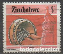 Sellos: ZIMBABWE IVERT N&ordm; 102, MBIRA, INSTRUMENTO MUSICAL, USADO, MUSICA