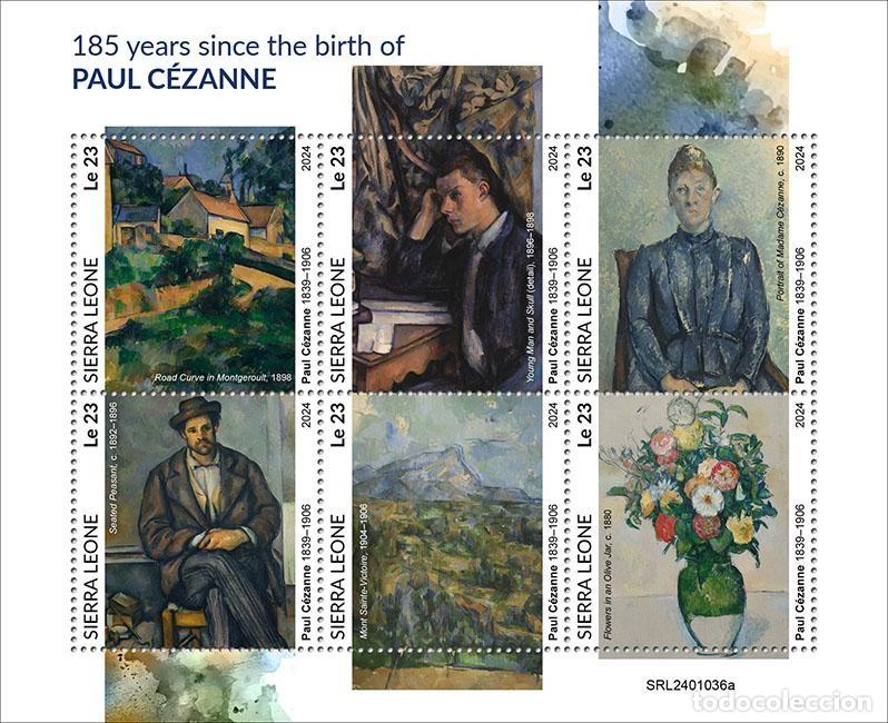 Stamps: Sierra Leona 2024 Mi. 18228-18233 hoja Paul C&eacute;zanne pintura cuadros
