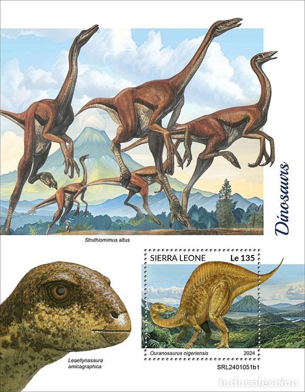 Sellos: Sierra Leona 2024 Mi. Bl. 3114 bloque dinosaurios prehistoria