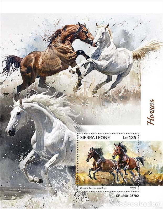 Briefmarken: Sierra Leona 2024 Mi. Bl. 3161 bloque caballos