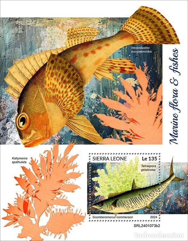 Briefmarken: Sierra Leona 2024 Mi. Bl. 3139 bloque flora marina peces