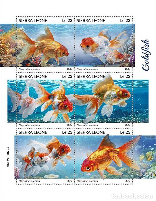 Francobolli: Sierra Leona 2024 Mi. 18108-18113 hoja peces rojos