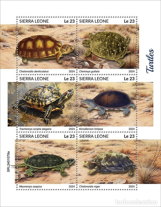 Francobolli: Sierra Leona 2024 Mi. 18124-18129 hoja tortugas