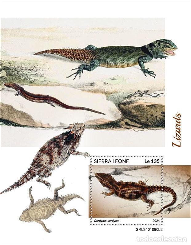 Francobolli: Sierra Leona 2024 Mi. Bl. 3153 bloque lagartos reptiles