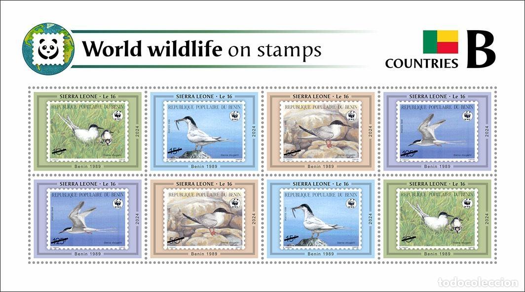 Briefmarken: Sierra Leona 2024 Mi. 18922-18925 hoja de 8 fauna mundial pa&iacute;s B WWF
