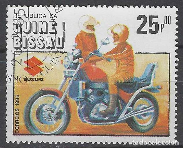 Sellos: GUINEA BISSAU 1985 - CENTENARIO DE LA MOTOCICLETA, SUZUKI - USADO