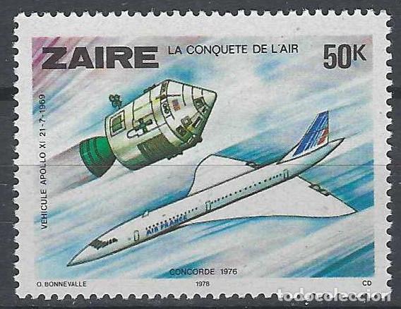 Sellos: ZAIRE 1978 - HISTORIA DE LA AVIACI&Oacute;N, APOLLO 11 Y CONCORDE - MSG