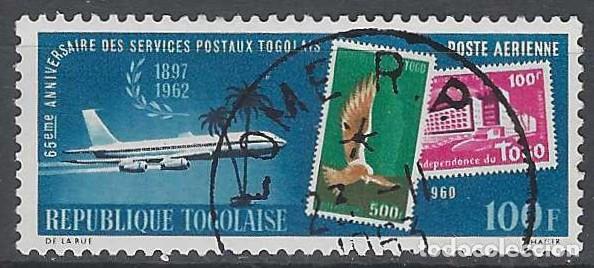 Sellos: TOGO 1963 - 70&ordm; ANIV. DEL SELLO TOGOL&Eacute;S, A&Eacute;REO - USADO
