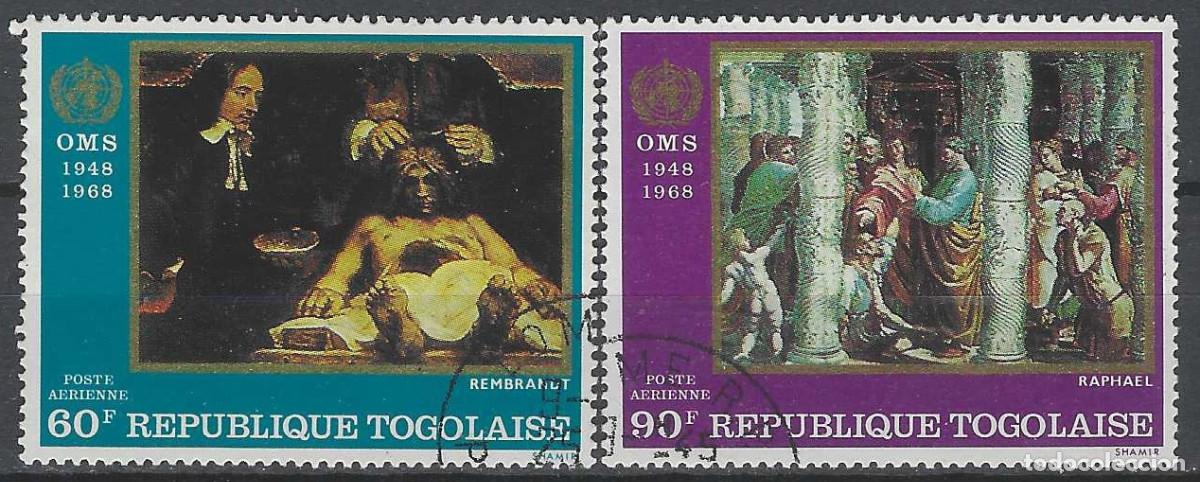 Sellos: TOGO 1968 - 20&ordm; ANIV. DE LA OMS, PINTURAS DE REMBRANDT Y RAFAEL, A&Eacute;REOS, S.COMPLETA - USADOS