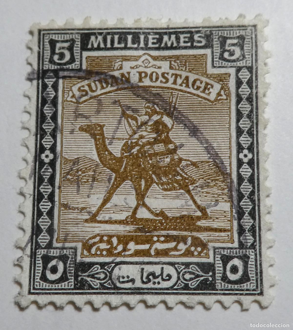 Sellos: Sello postal de SUDAN, 5 MILLIEMES 1930 ,CAMELLO