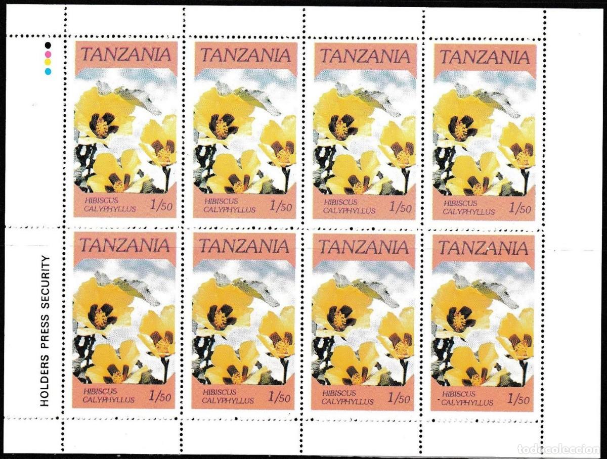 Sellos: TANZANIA 1986 SHEET MNH FLORES FLOWERS FLEURS BLUMEN FIORI