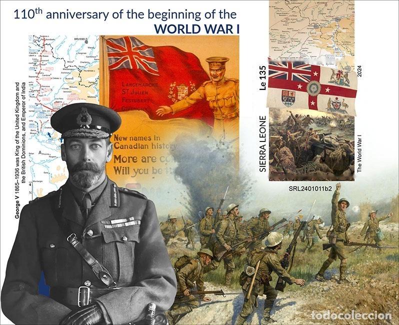 Stamps: Sierra Leona 2024 Mi. Bl. 3219 bloque sin dentar Primera Guerra Mundial WWI