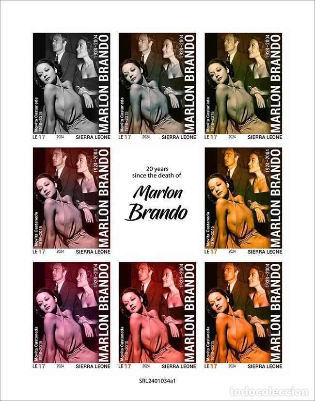 Stamps: Sierra Leona 2024 Mi. 18775-18782 hoja sin dentar Marlon Brando actor