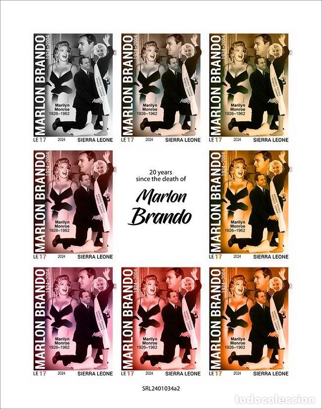 Stamps: Sierra Leona 2024 Mi. 18783-18790 hoja sin dentar Marlon Brando actor