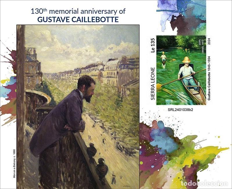 Francobolli: Sierra Leona 2024 Mi. Bl. 3181 bloque sin dentar Gustave Caillebotte pintura