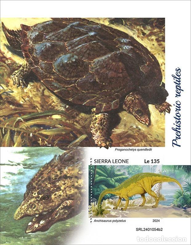 Francobolli: Sierra Leona 2024 Mi. Bl. 3121 bloque sin dentar reptiles prehist&oacute;ricos