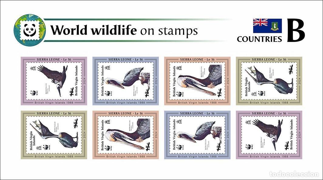 Timbres: Sierra Leona 2024 Mi. 18918-18921 hoja de 8 sin dentar fauna del mundo