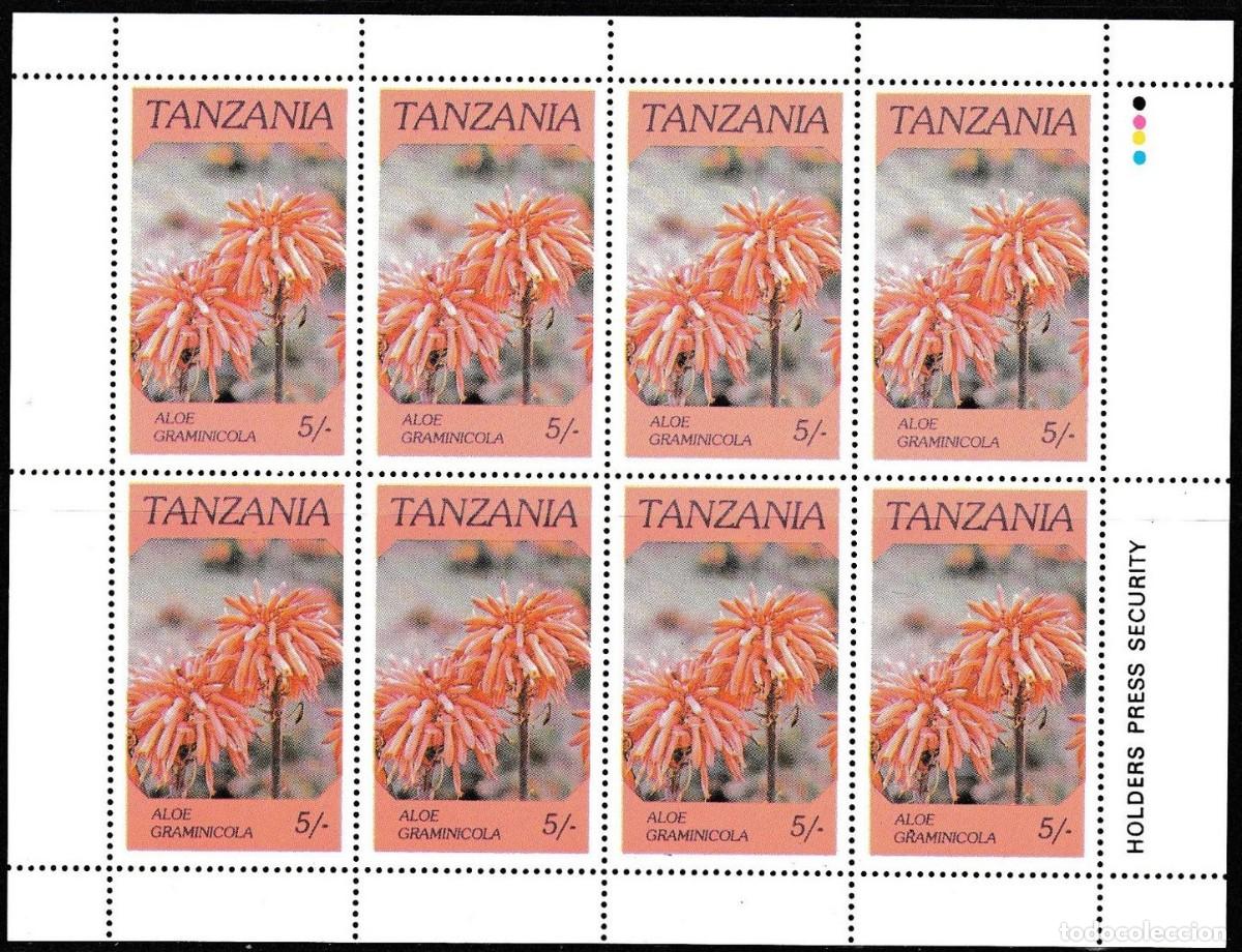 Sellos: TANZANIA 1986 SHEET MNH FLORES FLOWERS FLEURS BLUMEN FIORI