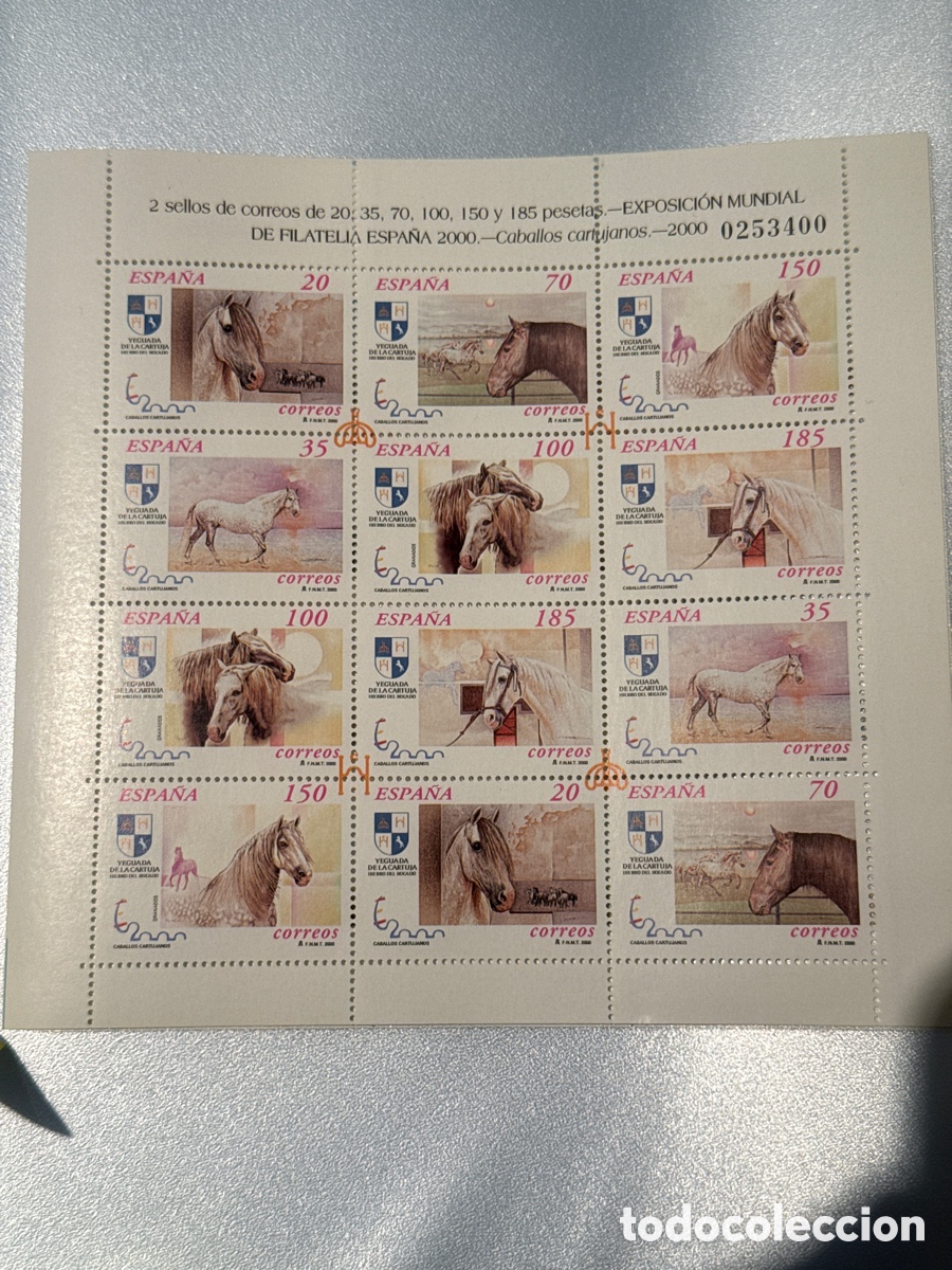 Sellos: Sellos Expo Mundial 2000 - Caballos Cartujanos 2000
