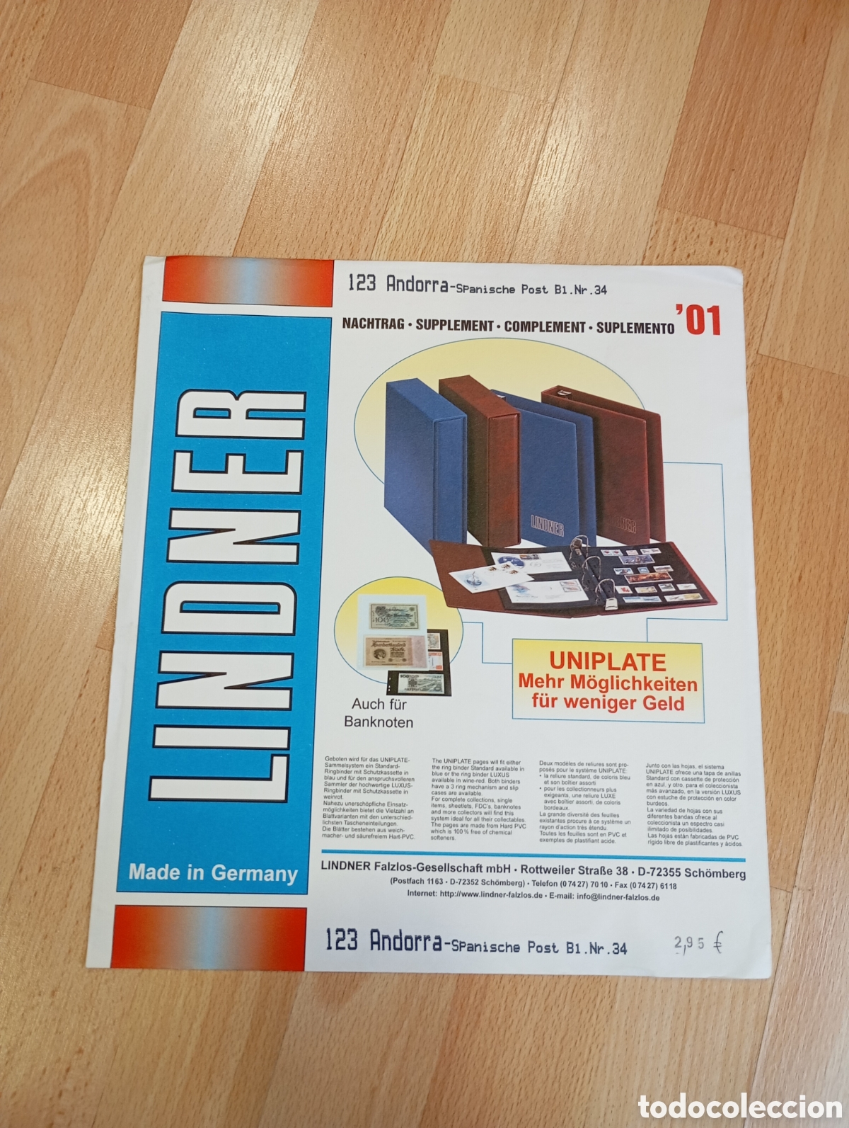 Sellos: ANDORRA ESPA&Ntilde;OLA - HOJAS DE &Aacute;LBUM LINDNER - SUPLEMENTO A&Ntilde;O 2001 - MONTADAS