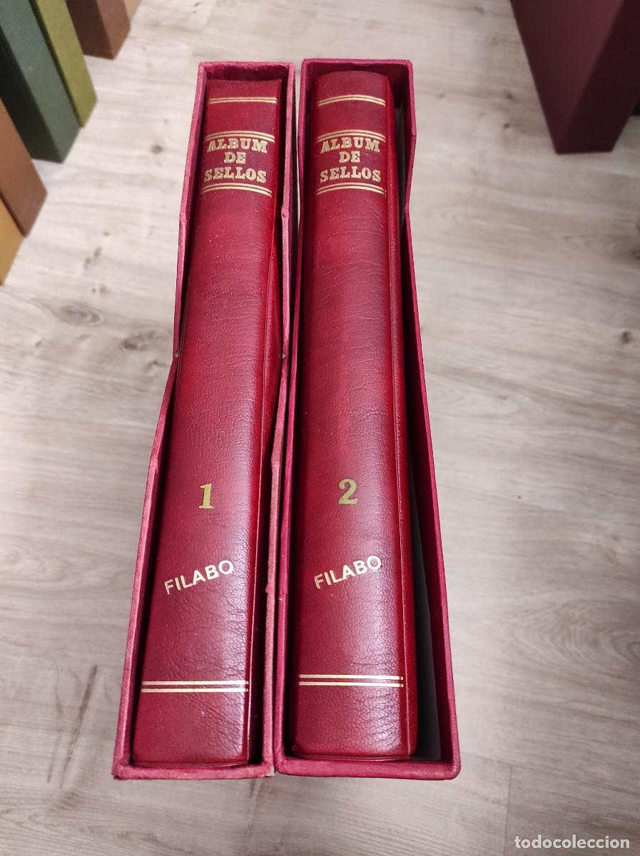 Francobolli: M73 Dos albumes FILABO rojo con cajetin BUEN ESTADO