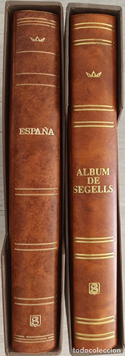 Francobolli: 2 ALBUMS DE SELLOS CON HOJAS Y BLISTERS DEL A&Ntilde;O 2007 AL 2014 DE EDIFIL TAMA&Ntilde;O 31cm x 30cm-SIN SELLOS
