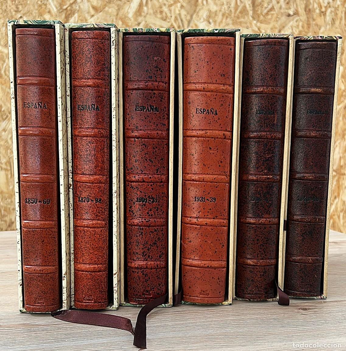 Sellos: &Aacute;lbumes Bibliofil, 1850-1949, 5 tomos, Encuadernaci&oacute;n de Lujo