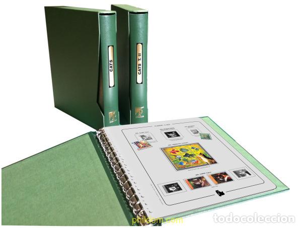 Stamps: Album Phildom Luxe GATOS titulado &rdquo;CATS&rdquo;&rdquo; verde