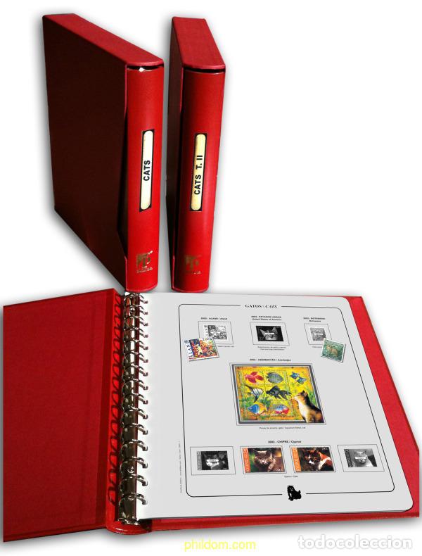 Stamps: Album Phildom Luxe GATOS titulado &rdquo;CATS&rdquo;&rdquo; rojo
