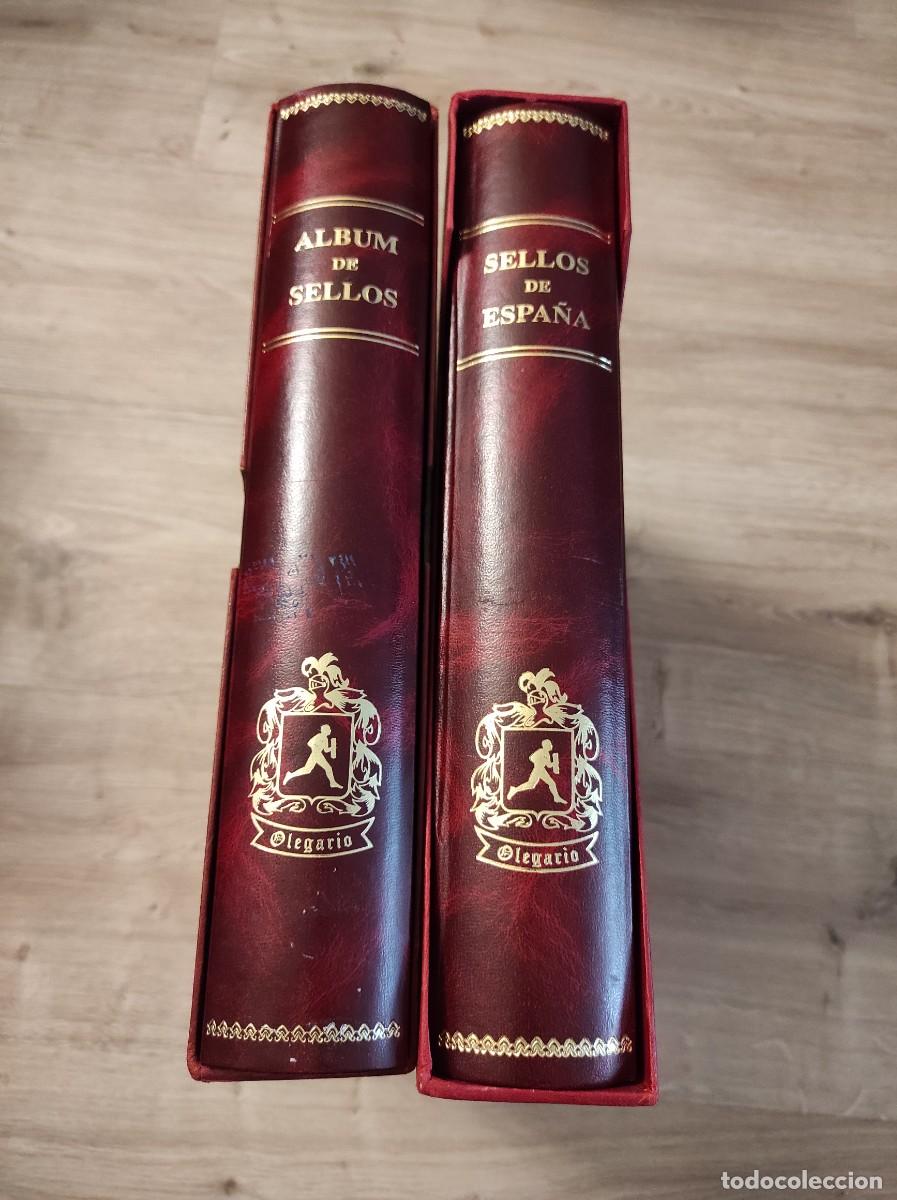 Timbres: M7 dos albumes OLEGARIO rojo con cajetin BUEN ESTADO