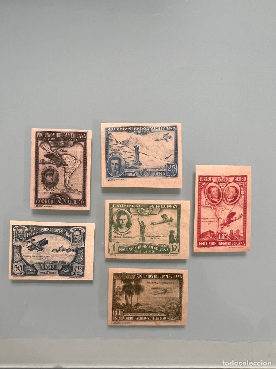 Sellos: Sellos 6 de los 9 valores de la serie de Correo A&eacute;reo &rdquo;Pro Uni&oacute;n Iberoamericana&rdquo; 1930, sin dentar