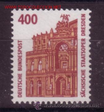 Sellos: ALEMANIA 1394** - A&Ntilde;O 1991 - EDIFICIO DE LA OPERA DE DRESDE - Foto 1