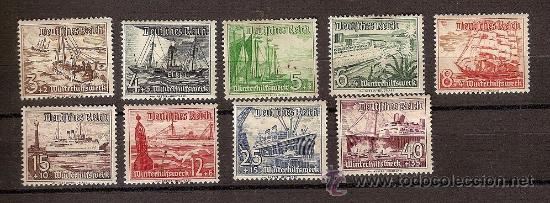Timbres: SELLOS DE ALEMANIA YVERT 594-602 A&Ntilde;O 1937 TEMA BARCOS fijasellos