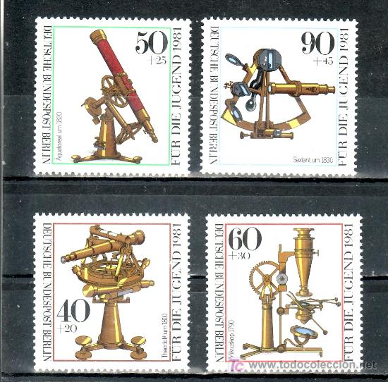 Sellos: alemania-berlin 602/5 sin goma, instrumentos opticos historicos,