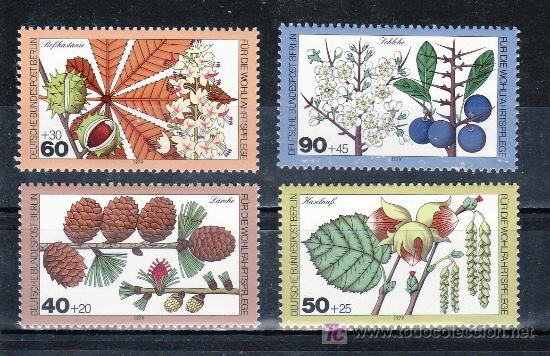 Sellos: alemania-berlin 568/71 sin goma, flores, flora del bosque